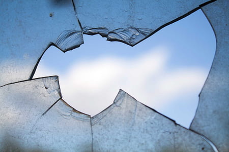 close shot of braked glass thumbnail