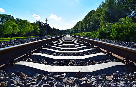 close-up photo of black train railways thumbnail