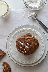 baked cookie on white ceramic saucer thumbnail