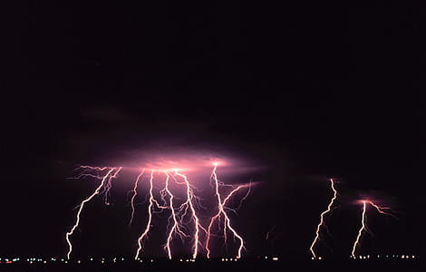 Purple Thunder Storm during Nighttime thumbnail