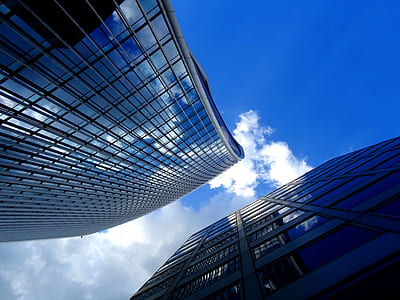 sky, clouds, buildings, glass thumbnail