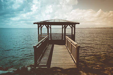 brown wooden sea dock thumbnail