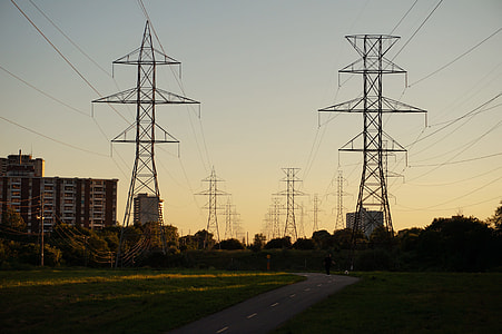 silhouette of transmissions lines thumbnail