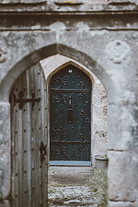 opened door in front closed door thumbnail