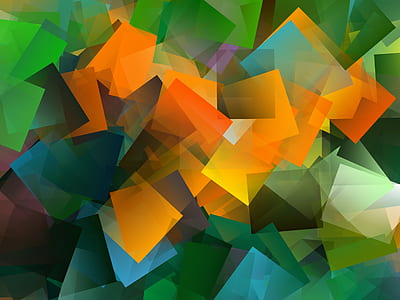 orange, green, teal and black abstract digital wallpaper thumbnail