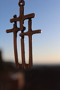 gold-colored triple cross pendant thumbnail
