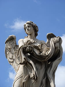 angel concrete statue under cloudy sky during daytime thumbnail