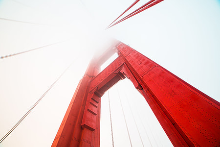 Pillar of The Golden Gate Bridge Covered in Fog thumbnail