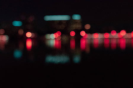 shallow focus photography of red lights thumbnail