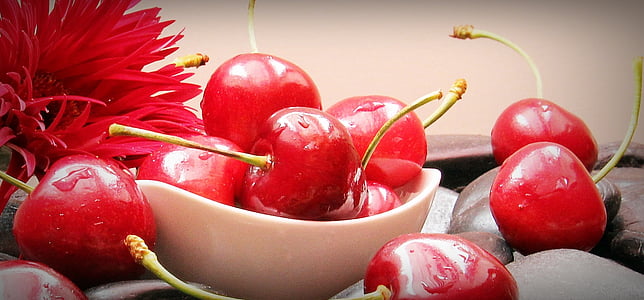 close-up photo of red cherries thumbnail