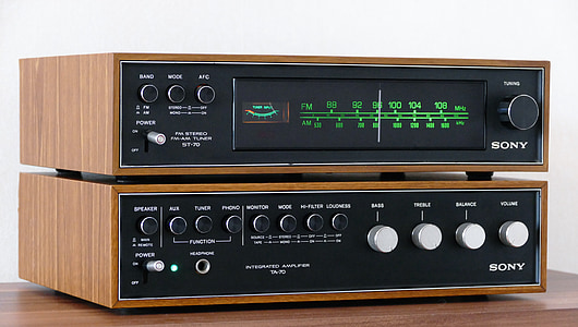 turned on black Sony AV receiver thumbnail