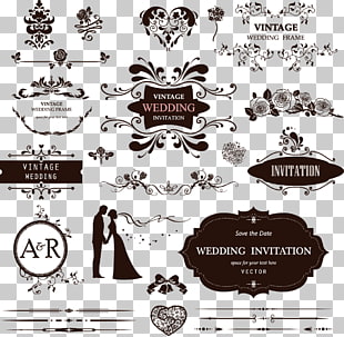 Wedding decorative pattern, Vintage Wedding frame illustration PNG clipart