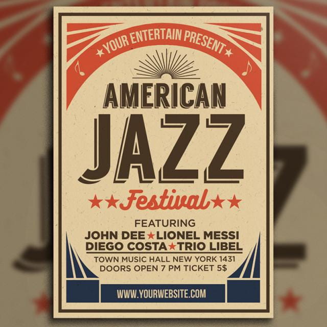 American Jazz Festival psd file