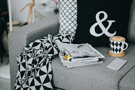 Resting with magazines and cup of coffee thumbnail