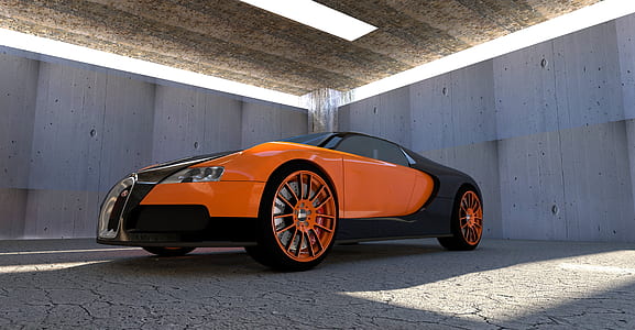 orange and black Bugatti Chiron thumbnail
