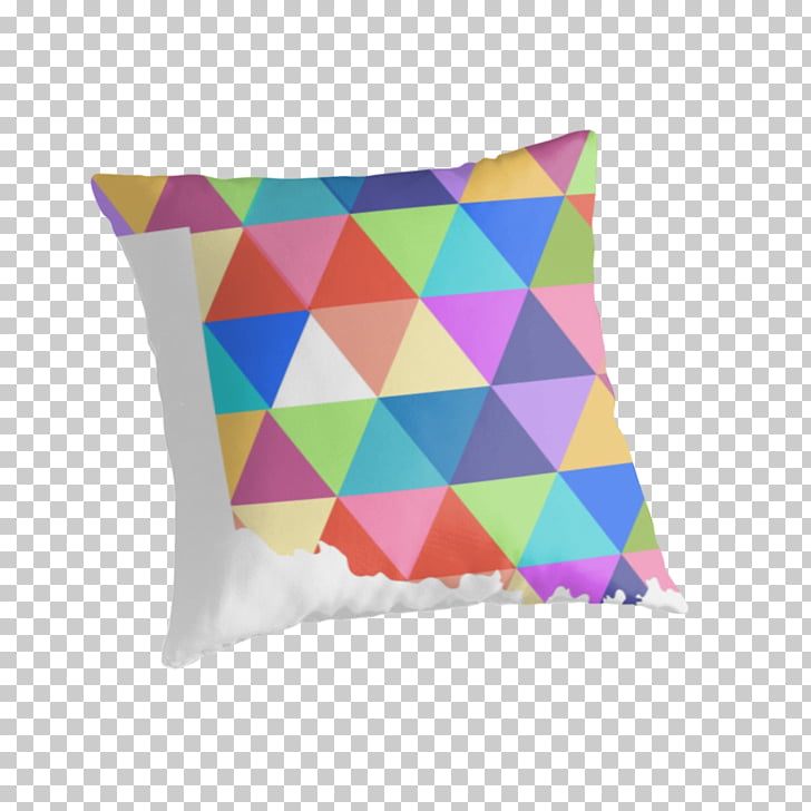 Throw Pillows Cushion Purple Violet Colourful Triangles Number