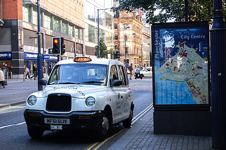 white taxi parked near city map illustration thumbnail