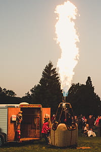 White and Gray Trailer Near Hot Air Balloon thumbnail