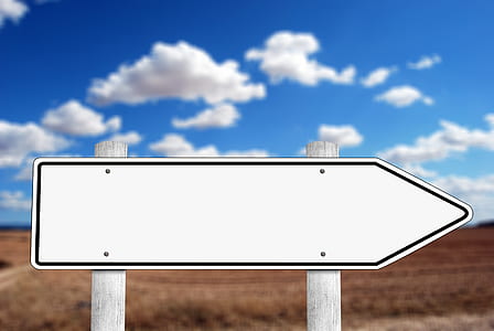 white arrow signage template with wheat field background thumbnail