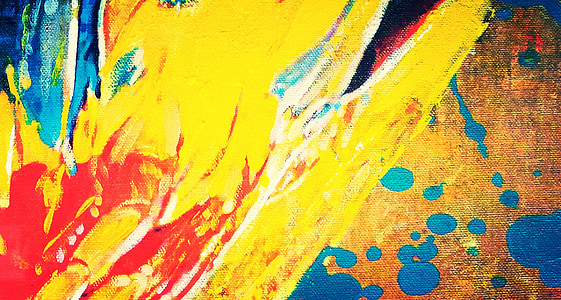 yellow and multicolored abstract painting thumbnail