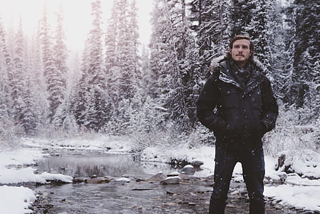 man standing on river thumbnail