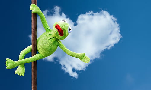 Kermit the frog holding brown sticl thumbnail