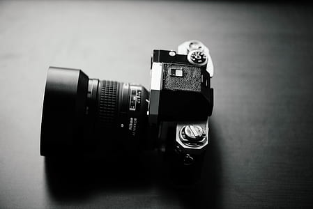 grayscale photography of SLR camera thumbnail