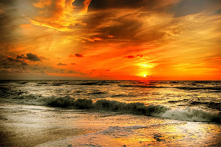 view of seashore during golden hour thumbnail