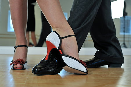 woman wearing white and black peep-toe heels thumbnail
