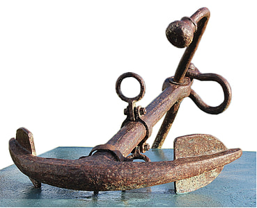 brown metal anchor on blue surface thumbnail