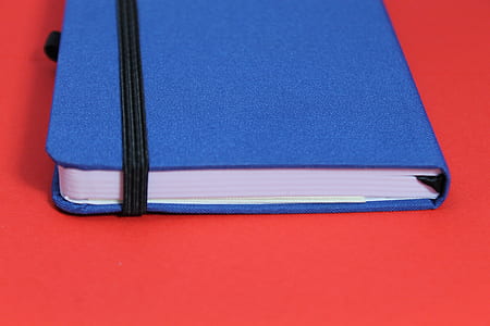 red, blue, desk, notebook thumbnail