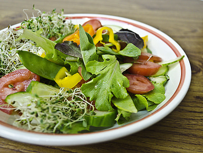 vegetable salad on white plate thumbnail