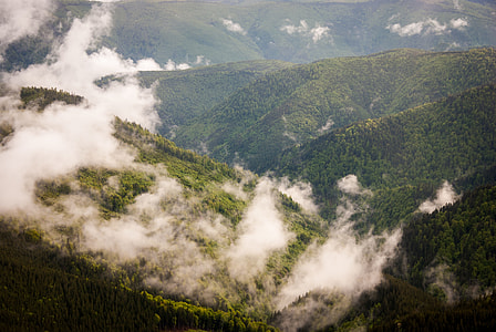 landscape photo of mountains covered in fogged thumbnail
