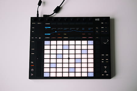 turned on drum machine on table thumbnail