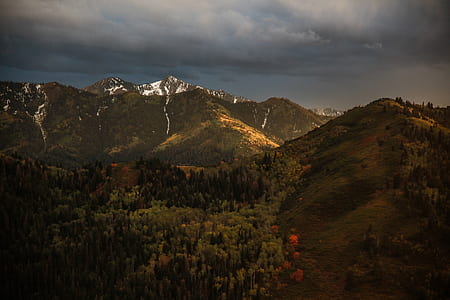 bird's-eye view photography of mountain range thumbnail
