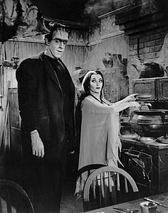 Frankenstein beside wife on kitchen painting thumbnail