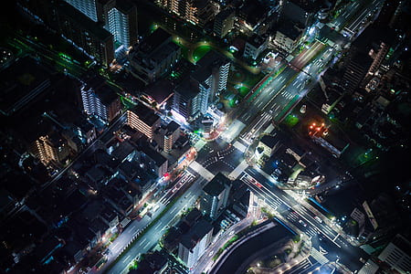 aerial view of skyscrapers and driveway thumbnail