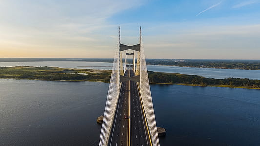 bridge above body of water during daytime thumbnail