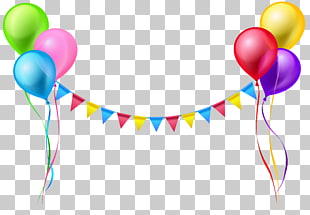 Balloon Serpentine streamer , Streamer and Balloons , assorted-color balloon artwork PNG clipart
