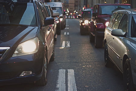 cars on road at heavy traffic condition thumbnail