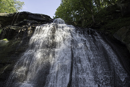 Close-up frontal view of Brandywine Falls in Cayuhoga Valley National Park, Ohio thumbnail