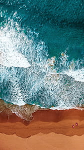 aerial photo of seashore wallpaper thumbnail
