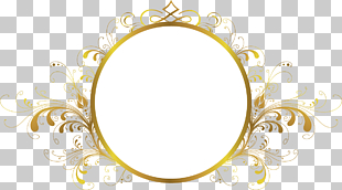 Frame Computer file, frame, round gold floral framed mirror illustration PNG clipart