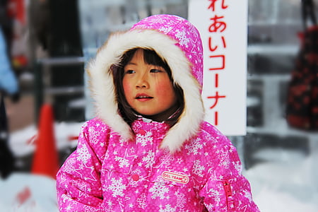 girl wearing pink parka hoodie thumbnail