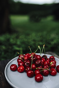 Fresh Cherries on a simple plate thumbnail