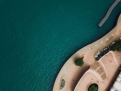 aerial photography of body of water thumbnail