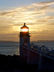 white lighthouse beside a body of water thumbnail