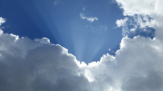 blue and cloudy sky at daytime thumbnail