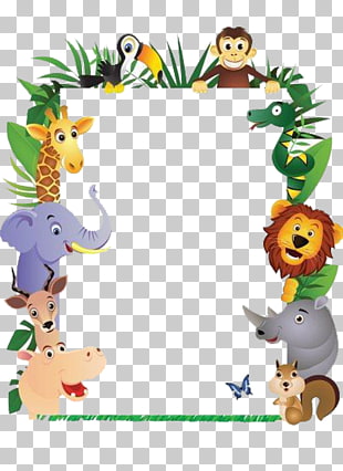 Animal Monkey , Animal frames, jungle-themed frame illustation PNG clipart