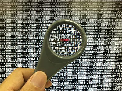 person, magnifying glass, red, text, password, security thumbnail